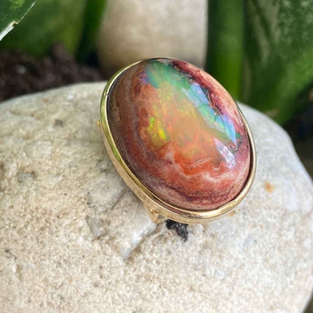 Rare vintage Mexican opal omega slide pendant - Picture 5 of 9